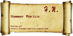 Hammer Marica névjegykártya